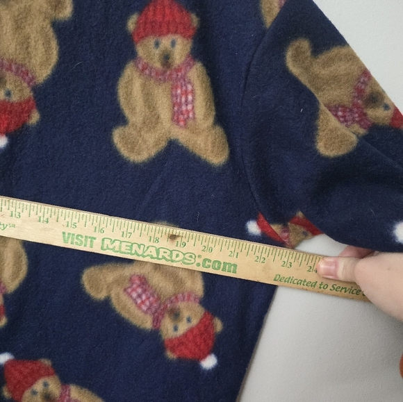 Fashion Bug Bear One Piece Fleece Jogger Pajamas Womens M Half Zip Oversized - Picture 10 of 11